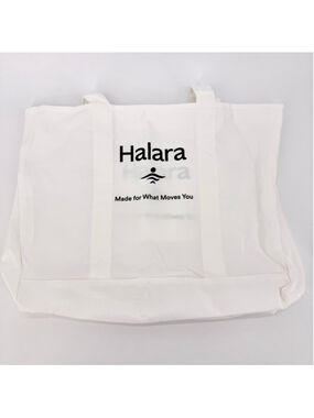 Halara Letter print Causal Canvas White Tote Bag